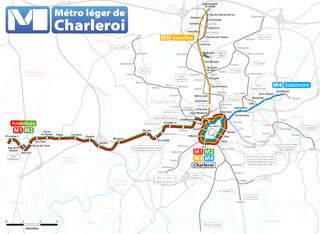 Charleroi Metro Light rail network in Belgium