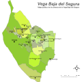 Карта комарки Вега-Баха-дель-Сегура. Оріуела - адміністративний центр комарки