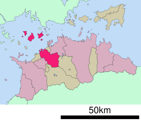 Poziția localității Marugame