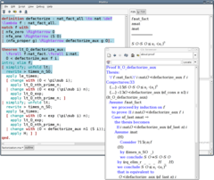 Интерфейс разработки пруфа Matita. 