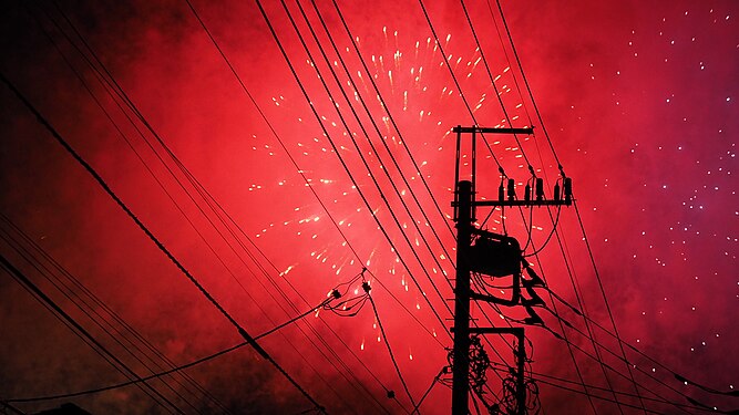 electric cables and fireworks