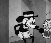 Mickey Mouse drinking beer in The Gallopin' Gaucho (1928).jpg