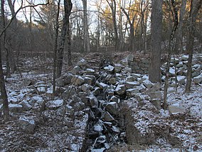 Değirmen alanı, Çatal Fabrikası Brook, Medfield MA.jpg