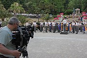 Deutsch: Konzert der Militärmusikkapelle Niederösterreich im Kurpark Baden, davor Aufstellung am Josefsplatz und Marsch durch die Fußgängerzone