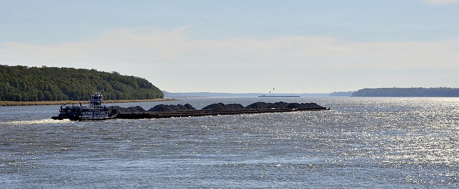 Coal barge on Mississippi River