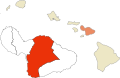 Modern districts of Maui with Makawao highlighted