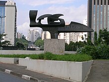 Monument to Ayrton Senna, Melinda Garcia's work, installed at the entrance of the tunnel under Ibirapuera Park, Sao Paulo, Brazil Monum -Senna 05.JPG