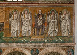 Mosaic of the Virgin and Child, Basilica of Sant'Apollinare Nuovo, Ravenna, Italy (6125340002).jpg