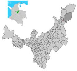 Location of the municipality and town of Güicán in the Boyacá Department of Colombia.