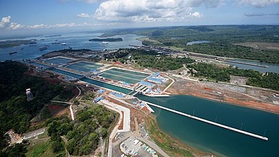 Panama Canal expansion project; New Agua Clara locks (Atlantic side) New Panama Canal.jpg