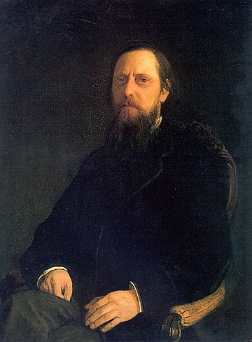 Mikhail Saltykov's portrait by Nikolai Ge, 1872.