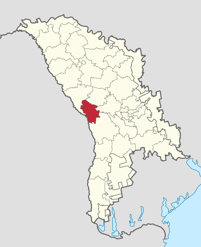 Raionul Nisporeni pe harta Republicii Moldova