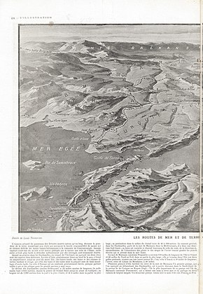 Les Dardanelles et la Thrace (à gauche), le Bosphore.