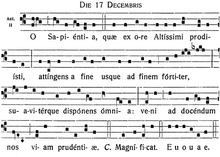 O Sapientia, the first great antiphon of Advent O Sapientia.png