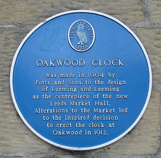 Plaque for the Oakwood Clock