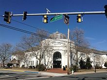 City Hall of Ocean City, located in the former Ocean City High School Ocean City, city hall (21618371002).jpg