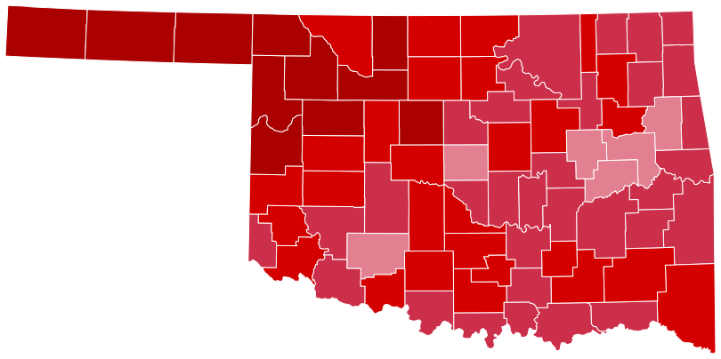 Oklahoma Presidential Election Results 2008.svg