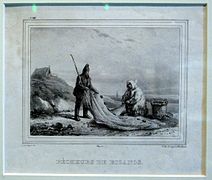 Pêcheurs de Biganos, Lithographie von Logé, nach G. de Galard