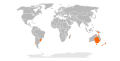 Range of the southern freshwater crayfishes (Parastacidae)