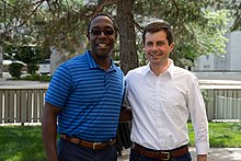 Mayors Quentin Hart (left) and Pete Buttigieg (right) together in 2019. Pete Buttigieg with Quentin Hart.jpg