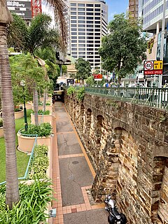 Petrie Bight Retaining Wall Historic embankment in Brisbane, Queensland