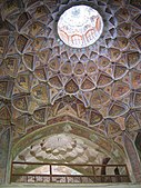 Islamic oculus opening into a cupola in the Hasht Behesht (Isfahan, Iran)