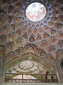 Islamic oculus (opaion) opening into a cupola in the Hasht Behesht, Isfahan, Iran