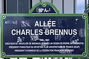 Plaque Allée Charles Brennus - Paris XVI (FR75) - 2021-08-11 - 1.jpg