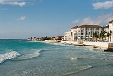 View from the ferry dock Playadelcarmenbeach.jpg