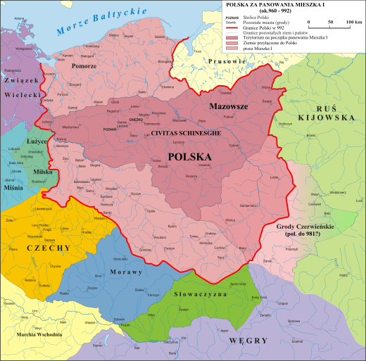 Poland under the rule of Duke Mieszko I between c. 960 - 992