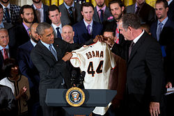 President Barack Obama meets with The 2014 World Series champion San Francisco Giants at the White House