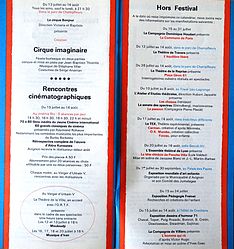 Programme du XXVe Festival d'Avignon (1971) - Page "Hors Festival"