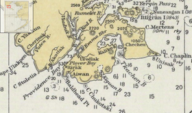 Бухта Славянка (Пловер) на карте 1928 г.