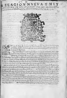 File:Relacion nueua y muy verdadera de los sucessos del Archiduque Cardenal Alberto de Austria, en los estados de flandes, en este año de 1596 (IA A109085096).pdf