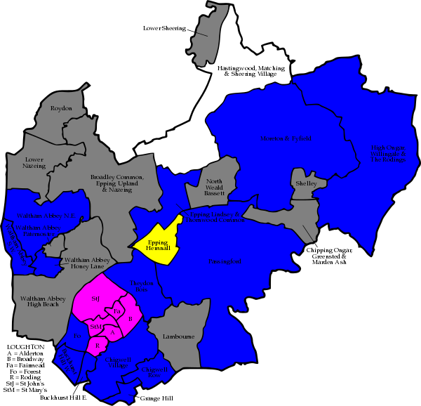 Results of the 2012 Epping Forest District Council election.svg