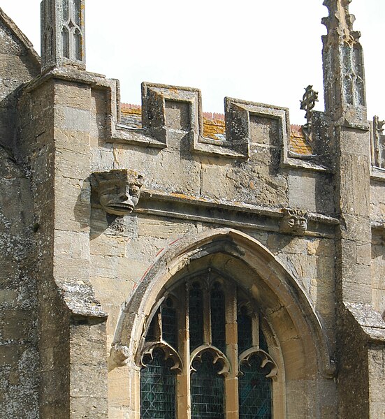 Detail on the south side of the church at the exact spot as in a sketch made by J.R.R.Tolkien in August 1912