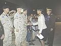 Secretary Rice and soldiers