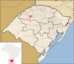 Localização de Entre-Ijuís no Rio Grande do Sul