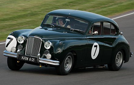 Atkinson racing in a Jaguar Mark VII M at the Goodwood Revival motor racing festival in England in 2009