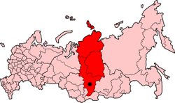 מיקומה של קרסנויארסק ברוסיה