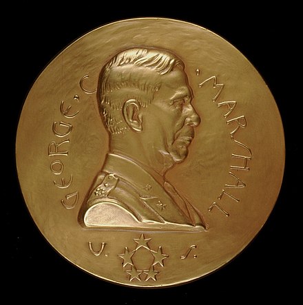 General Marshall's Congressional Gold Medal. Designed by Anthony de Francisci in 1946.