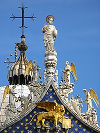 Detail kšywa baziliski swětego Markusa w Venedigu.