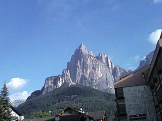 Seis am Schlern human settlement in Kastelruth, South Tyrol, Trentino-South Tyrol, Italy