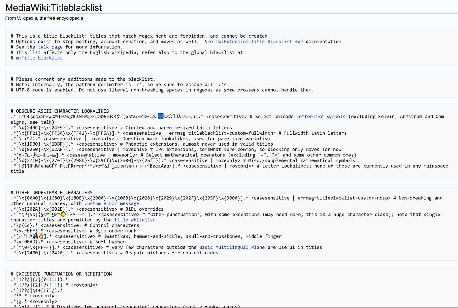 Mediawiki screenshot. Character title список тем. Код сортировки медиавики. Regex literals.