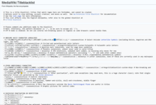 A blacklist on Wikipedia which uses regular expressions to identify bad titles Screenshot of MediaWiki Blacklist.png