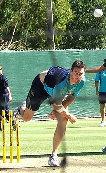 Tait bowling in the Adelaide Oval nets, January 2009 Shaun Tait bowling.jpg