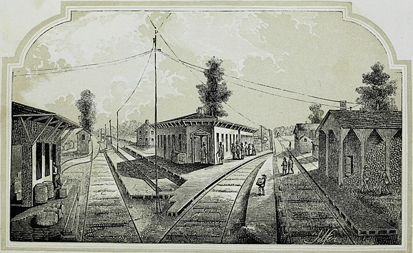 The CC&C freight and passenger station at Shelby, constructed in 1850