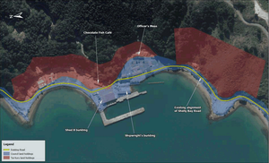 Map showing part of Shelly Bay and its ownership as of April 2017