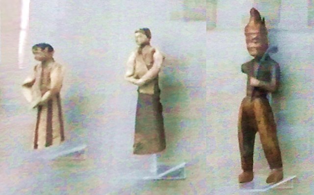 Ceramic figures from Shoroon Dov Kurgan, the tomb of Pugu Yitu, a Xueyantuo leader.