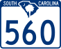 South Carolina Highway 560 işaretçisi